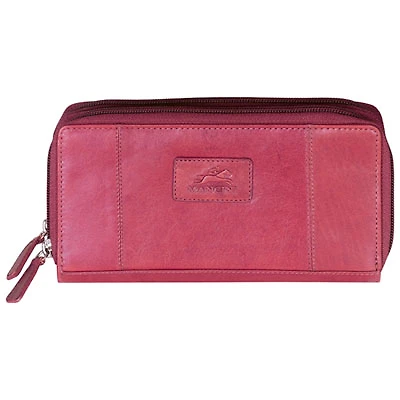 Mancini Casablanca Leather Clutch Wallet - Red (8700167-rd)
