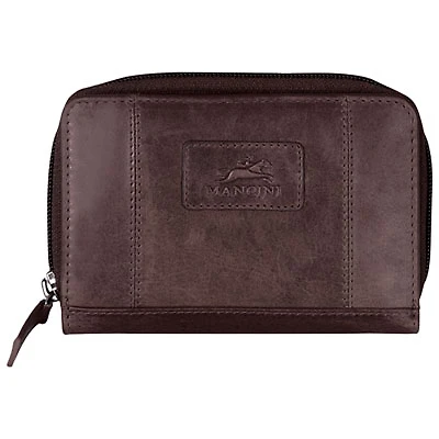 Mancini Casablanca Leather Clutch Wallet - Brown