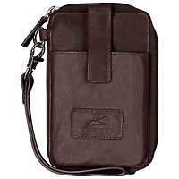 Mancini Casablanca Leather Cell Phone Wallet - Brown