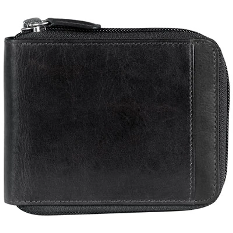Mancini Casablanca Leather Zippered Wallet with Removable Passcase