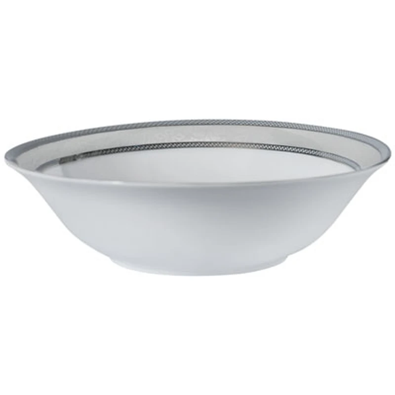 Brilliant Floral Lace Porcelain Salad Bowl - White/Platine