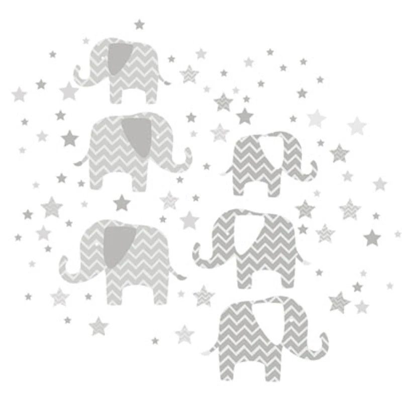 WallPops Elephants: A Ton Of Love Wall Art - Grey