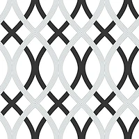 NuWallpaper Lattice Peel and Stick Wallpapear - Black/Silver