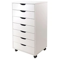 Halifax Contemporary 7-Drawer Mobile Cabinet - White