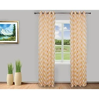 Gouchee Design Chevron Curtain - Set of 2 - Yellow/White