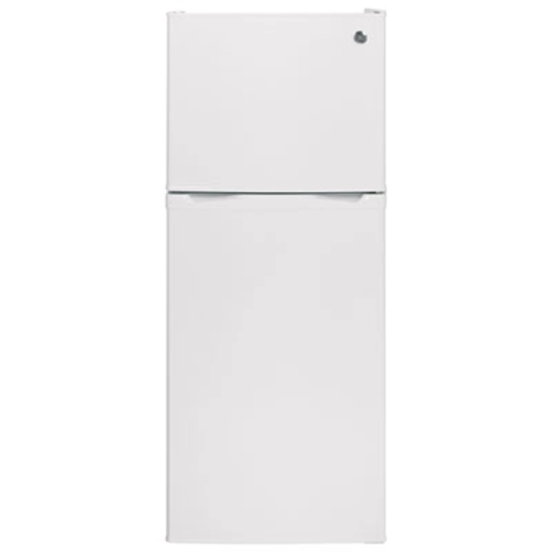 GE 24" 11.6 Cu. Ft. Top Freezer Refrigerator with LED Lighting (GPE12FGKWW) - White
