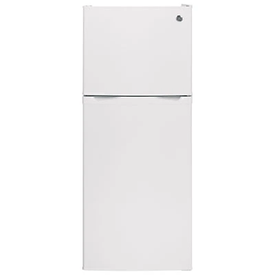 GE 24" 11.6 Cu. Ft. Top Freezer Refrigerator with LED Lighting (GPE12FGKWW) - White