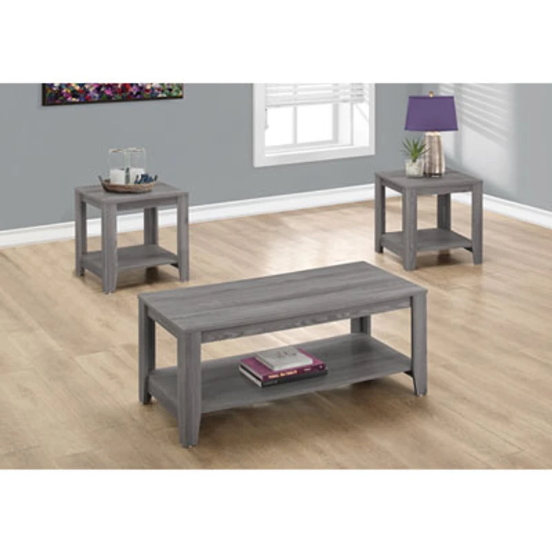 Contemporary 3-Piece Table Set - Grey