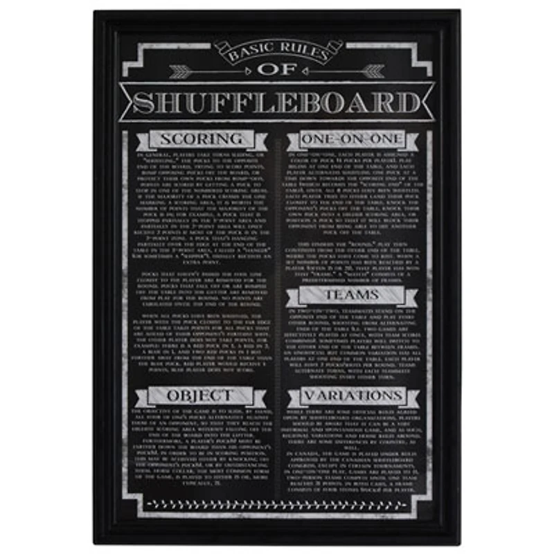 Hathaway Shuffleboard Game Rules (BG2029SH) - Black