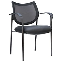 TygerClaw Ergonomic Mid-Back Fabric Guest Chair - Black