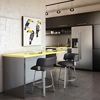 Stinson Contemporary Counter Height Barstool - Magnetite/Ink