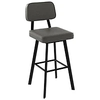 Clarkson Contemporary Bar Height Barstool - Black Coral/Elephant