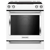 KitchenAid 30" 7.1 Cu.Ft. Self-Clean True Convection Slide-In Range-White-Open Box-Perfect Condition