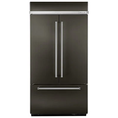 KitchenAid 43" 24.2 Cu. Ft. Built-in French Door Refrigerator (KBFN502EBS) - Black Stainless Steel