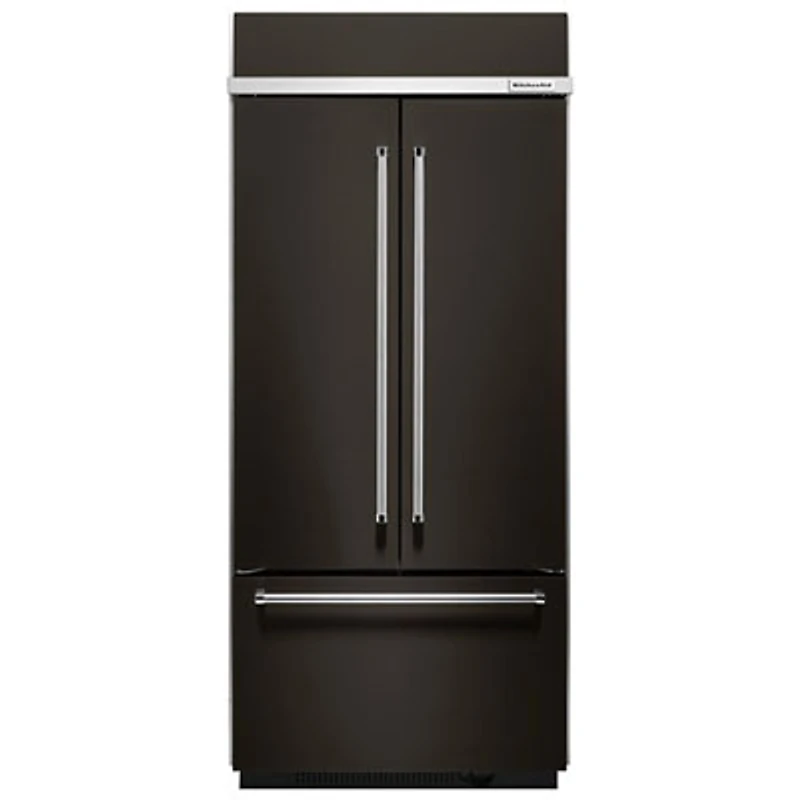 KitchenAid 37" 20.8 Cu. Ft. Built-in French Door Refrigerator (KBFN506EBS) - Black Stainless Steel