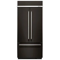 KitchenAid 37" 20.8 Cu. Ft. Built-in French Door Refrigerator (KBFN506EBS) - Black Stainless Steel