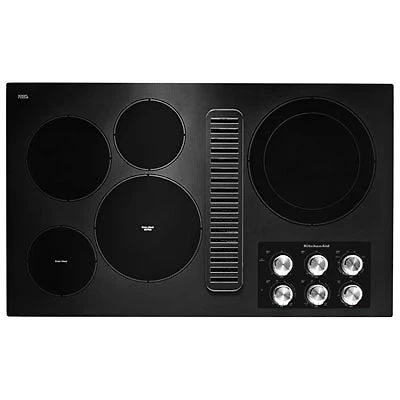 KitchenAid 36" 5-Element Electric Cooktop (KCED606GBL) - Black