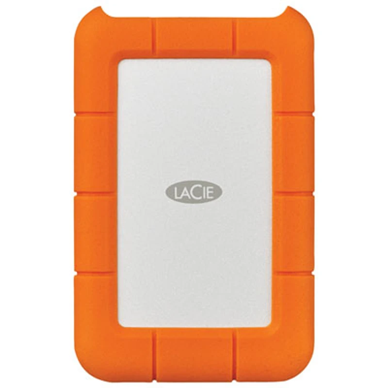 LaCie Rugged 1TB USB-C Portable External Hard Drive for PC/Mac (STFR1000800) - Orange
