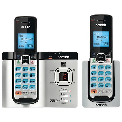 VTech 2-Handset DECT 6.0 Cordless Phone With Bluetooth And Caller ID (DS6621-2) - Silver