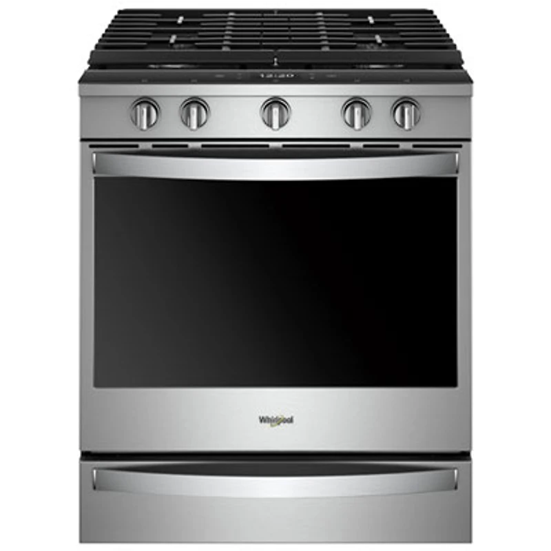 Whirlpool 30" 5.8 Cu. Ft. True Convection 5-Burner Slide-In Gas Range (WEG750H0HZ) - Stainless Steel