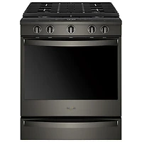 Whirlpool 30" 5.8 Cu. Ft. True Convection 5-Burner Slide-In Gas Range (WEG750H0HV) - Black Stainless