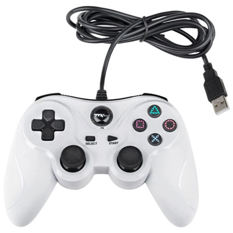 TTX Tech USB Controller for PS3/PC - White