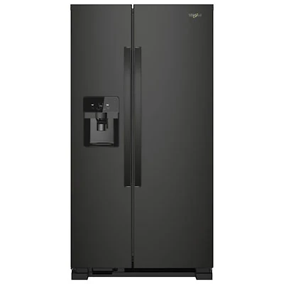 Whirlpool 33" 21.2 Cu. Ft. Side-by-Side Refrigerator w/ Ice & Water Dispenser (WRS321SDHB) - Black