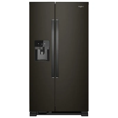 Whirlpool 33" 21.2 Cu. Ft. Side-by-Side Refrigerator w/ Ice Dispenser (WRS321SDHV) - Black Stainless