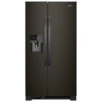 Whirlpool 33" 21.2 Cu. Ft. Side-by-Side Refrigerator w/ Ice Dispenser (WRS321SDHV) - Black Stainless