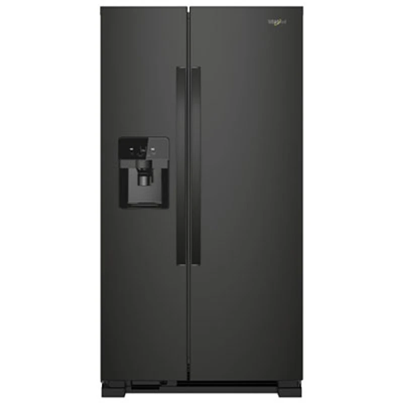 Whirlpool 36" 24.5 Cu. Ft. Side-By-Side Refrigerator w/ Ice Dispenser (WRS325SDHB) - Black