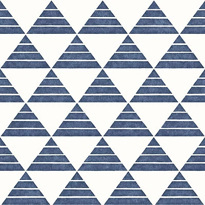 A-Street Prints Geometrie Summit Triangle Wallpaper - Blue