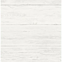 A-Street Prints Reclaimed Washed Boards Wallpaper - Cream White