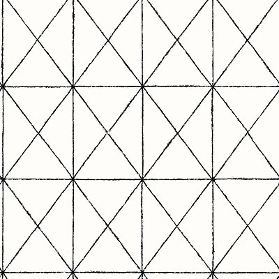 A-Street Prints Geometric Intersection Wallpaper - Black
