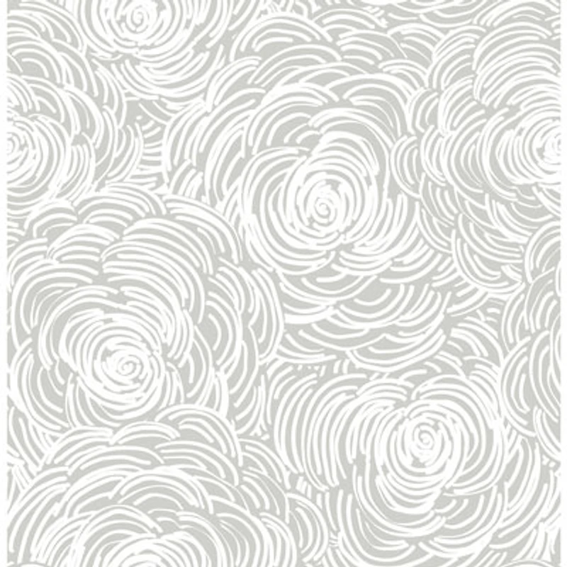 A-Street Prints Eclipse Celestial Floral Wallpaper - Grey