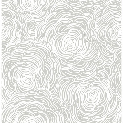 A-Street Prints Eclipse Celestial Floral Wallpaper - Grey