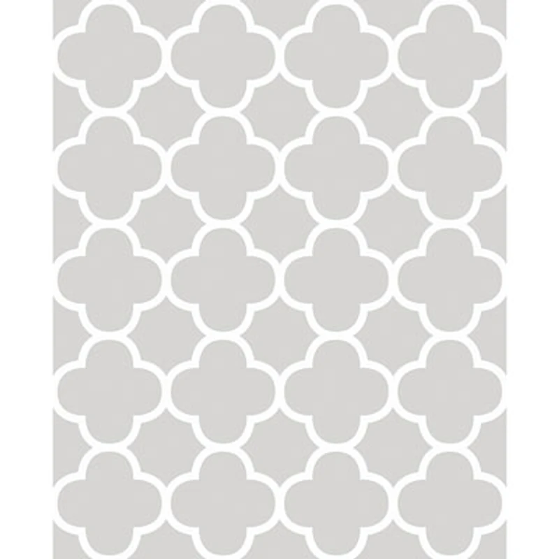 A-Street Prints Symetrie Quatrefoil Wallpaper - Origin Grey