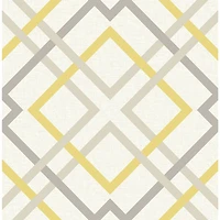 A-Street Prints Geometrie Saltire Lattice Wallpaper - Yellow