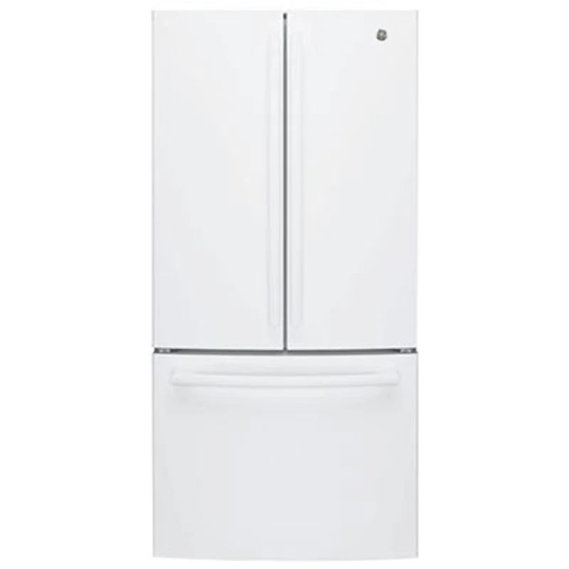 GE 33" 18.6 Cu. Ft. Counter-Depth French Door Refrigerator with LED Lighting (GWE19JGLWW) - White
