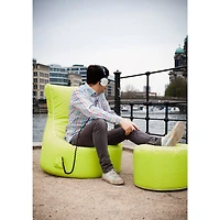 Dotcom Brava Contemporary Polyester Pouf - Lime Green
