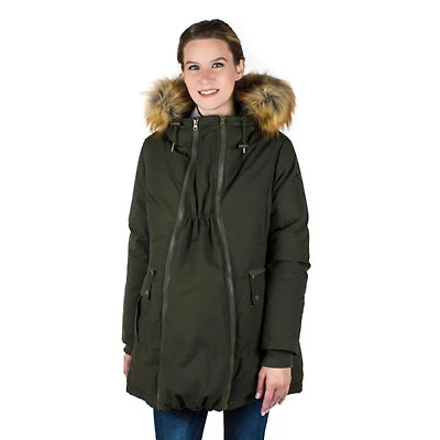 Modern Eternity Sara Down Maternity Parka Coat - X-Large - Khaki