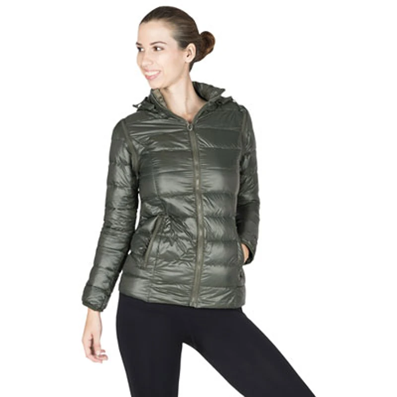 Modern Eternity Lola Down Filled Maternity Jacket - Large - Khaki