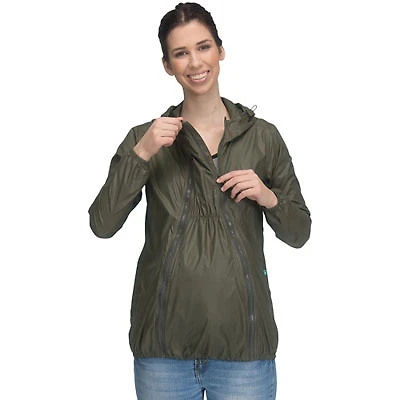 Modern Eternity Ciara Waterproof Maternity Windbreaker - Medium - Khaki Green