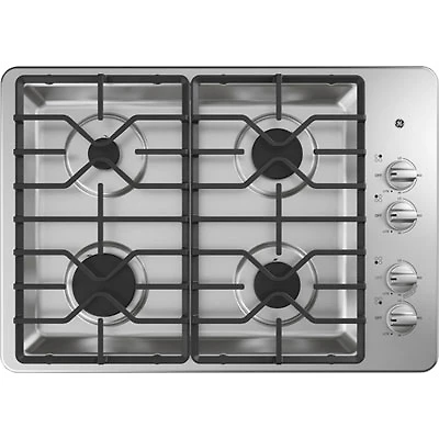 GE 30" 4-Burner Gas Cooktop (JGP3030SLSS) - Stainless Steel