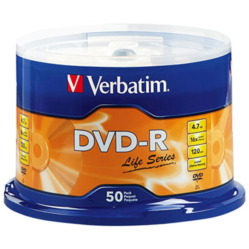 Verbatim 4.7GB 16X DVD-R Spindle