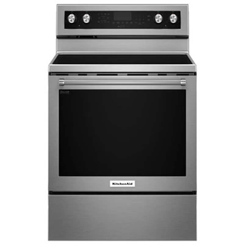 KitchenAid 30" Freestanding Smooth Top Electric Range - Stainless Steel - Open Box - Scratch & Dent