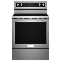 KitchenAid 30" Freestanding Smooth Top Electric Range - Stainless Steel - Open Box - Scratch & Dent