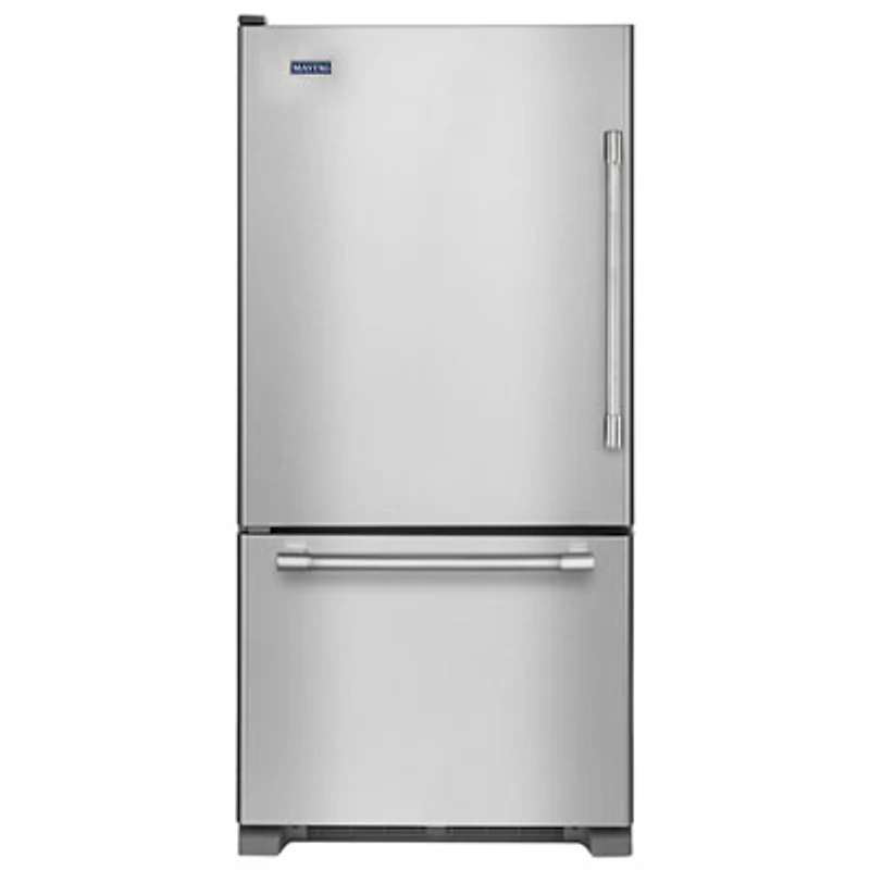 Maytag 30" 19 Cu. Ft. Bottom Freezer Refrigerator with LED Lighting (MBL1957FEZ) - Stainless Steel