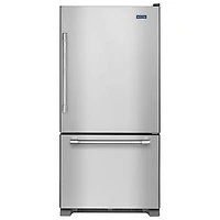 Maytag 30" 19 Cu. Ft. Bottom Freezer Refrigerator with LED Lighting (MBR1957FEZ) - Stainless Steel