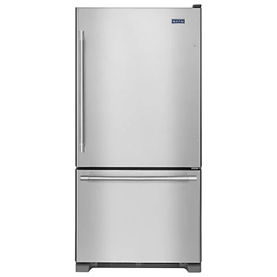 Maytag 33" 22 Cu. Ft. Bottom Freezer Refrigerator with LED Lighting (MBF2258FEZ) - Stainless Steel