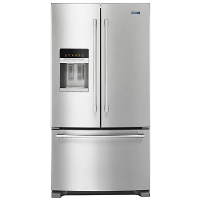 Maytag 36" 25 Cu. Ft. French Door Refrigerator with LED Lighting (MFI2570FEZ) - Stainless Steel